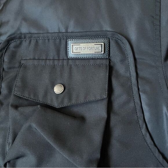 Men’s Gifts of Fortune Black Nylon Anarchy Bomber Jacket Size Medium - Picture 4 of 8